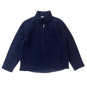 Woolrich Full Zip Wool Jacket Deep Navy Heather Womens Large